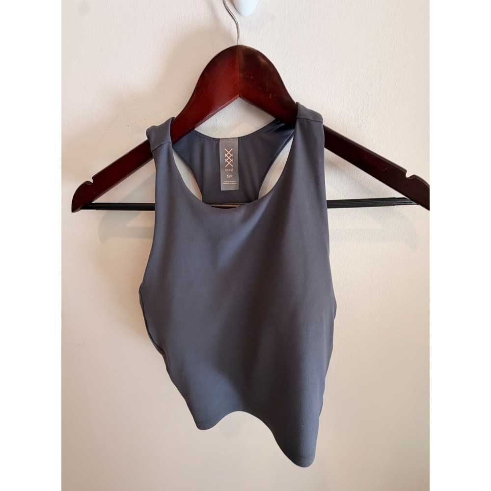 Rhone Gray Racerback‎ Crop Tank Bra S NWOT Performance Stretch